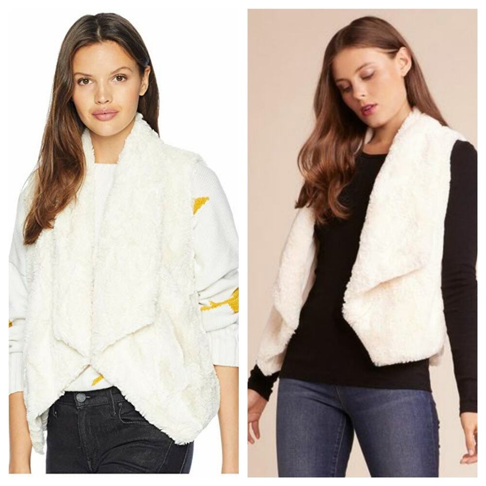 NWT JACK by BB Dakotah Big soft faux fur ivory soft Vest x small